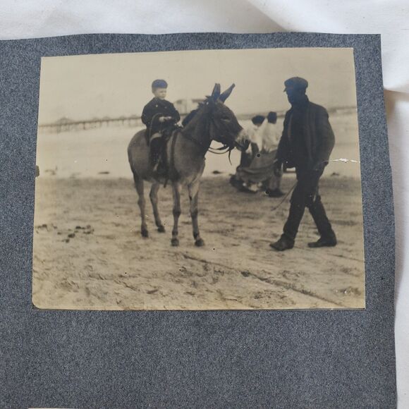Antique Photos Seaside Boardwalk Shops Donkey Steamboat Island Cityscape Ocean - Picture 9 of 11